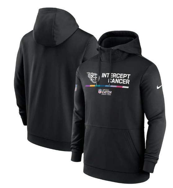 Men's Tennessee Titans 2022 Black Crucial Catch Therma Performance Pullover Hoodie